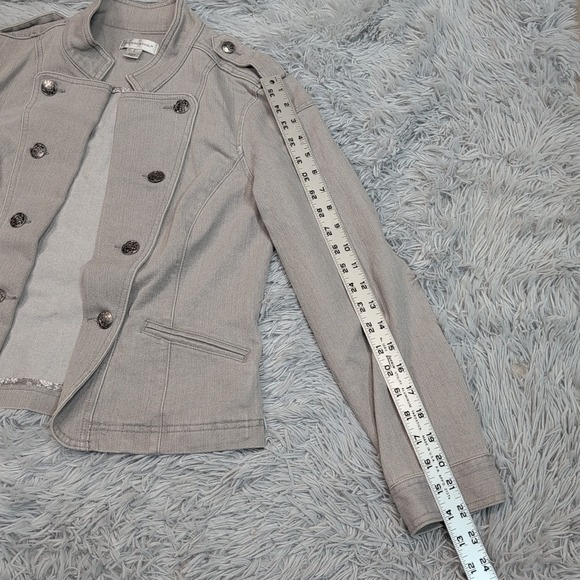 Christopher & Banks Jacket Womens S Gray Denim Open Front Casual Comfort Pockets - Picture 5 of 10